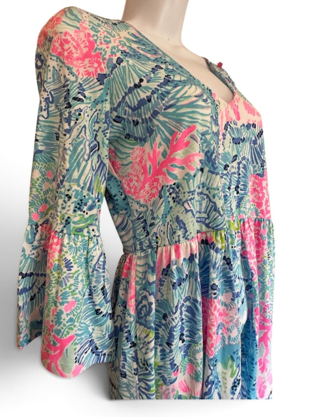 Lilly Pulitzer Jannie Cotton V-Neck Dress – Lima Peru Print NWT Size XS - Picture 2 of 7